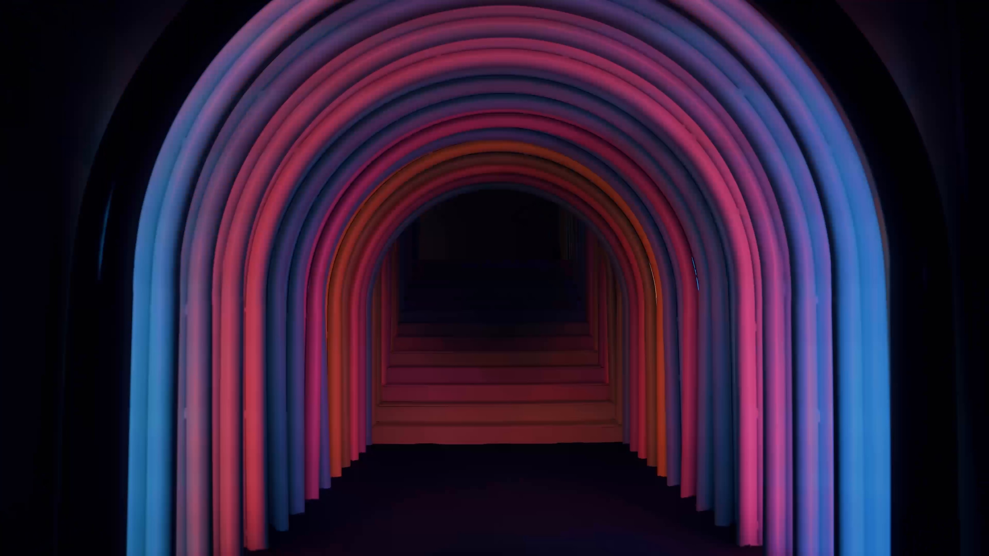Red arched portal tunnel