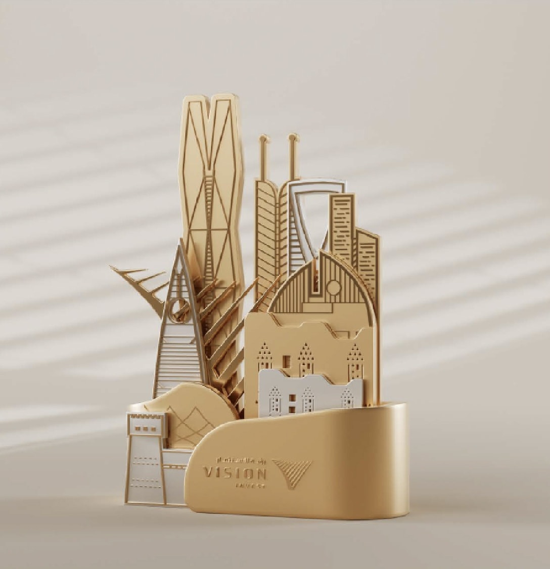 Gold skyline trophy