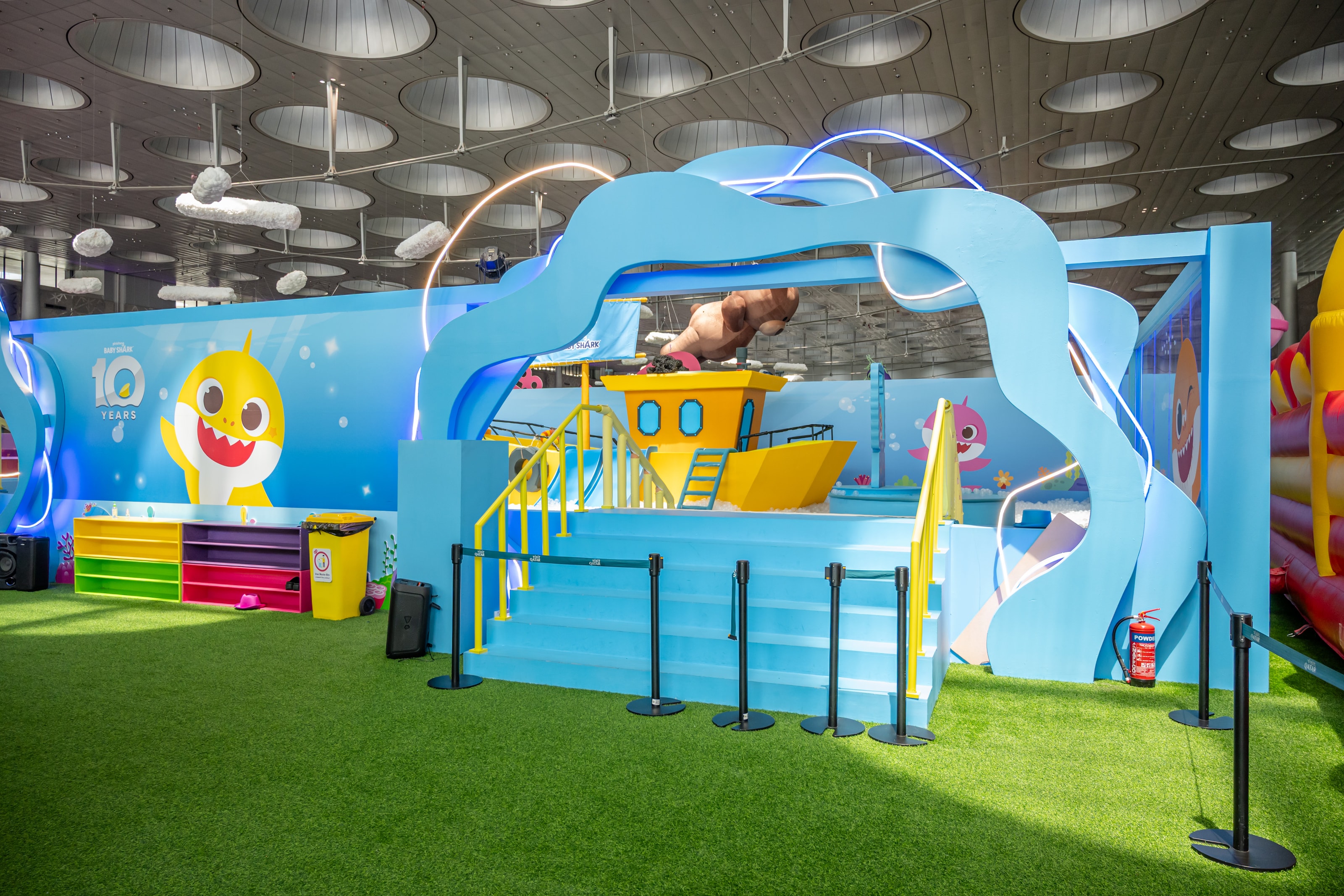 Wave arch over the Baby Shark play area