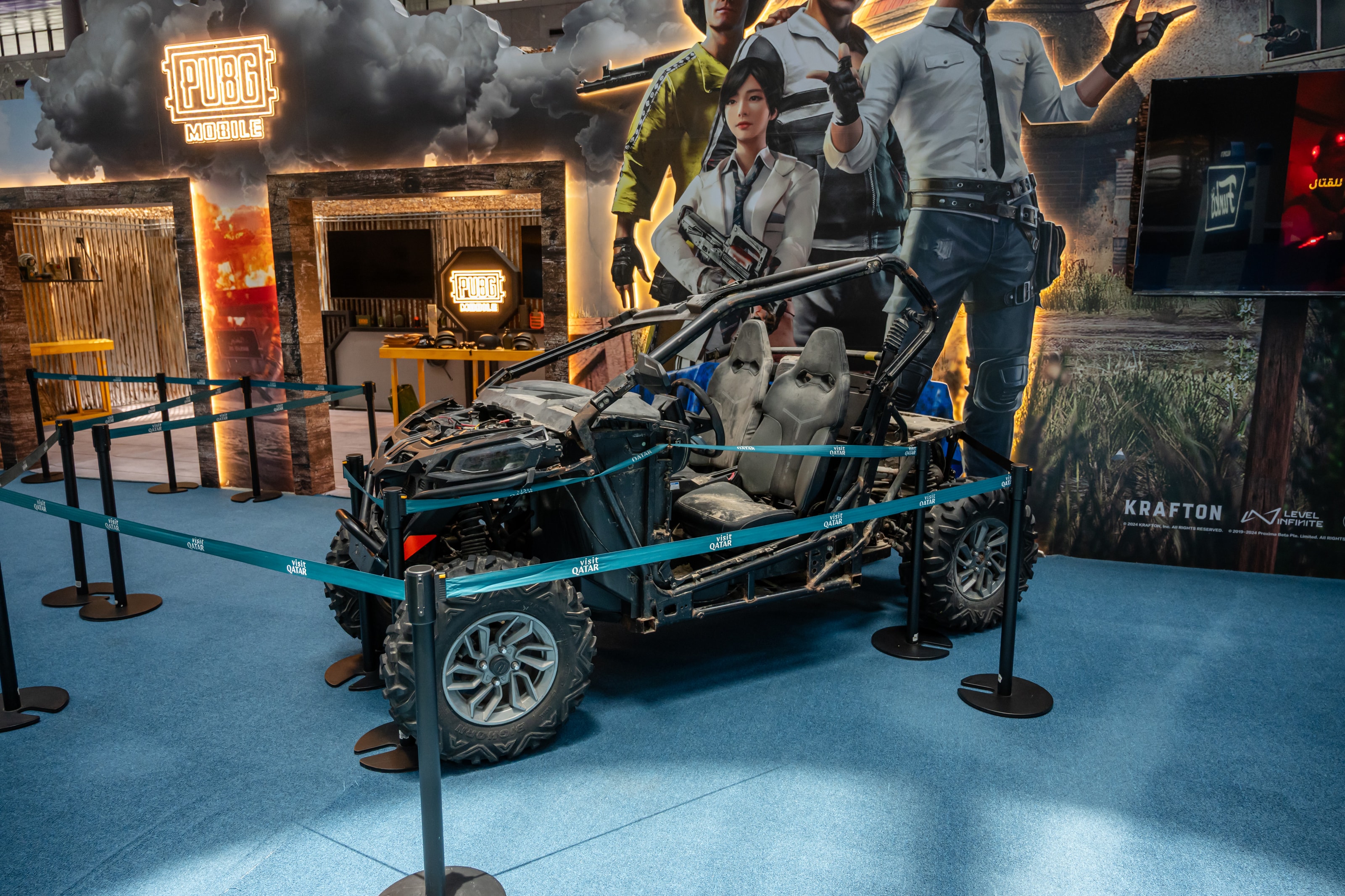 Off-road buggy displayed at the PUBG Mobile zone