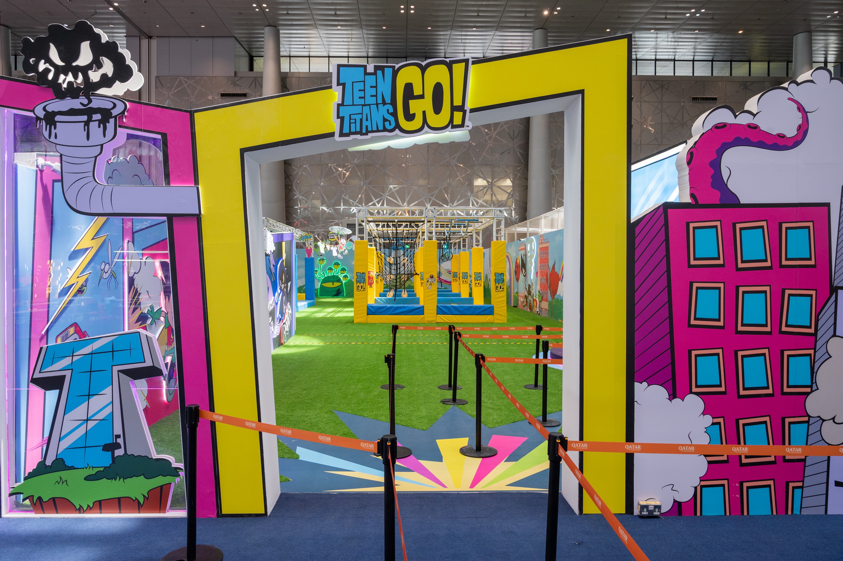 Teen Titans Go! gateway with comic-city graphics