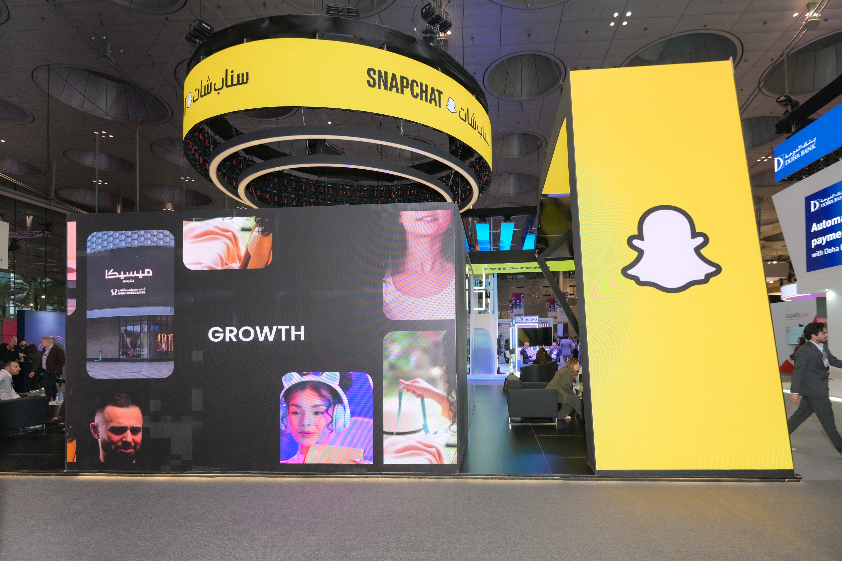 Snapchat growth wall with social imagery